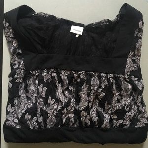 Square open neck tie back blouse